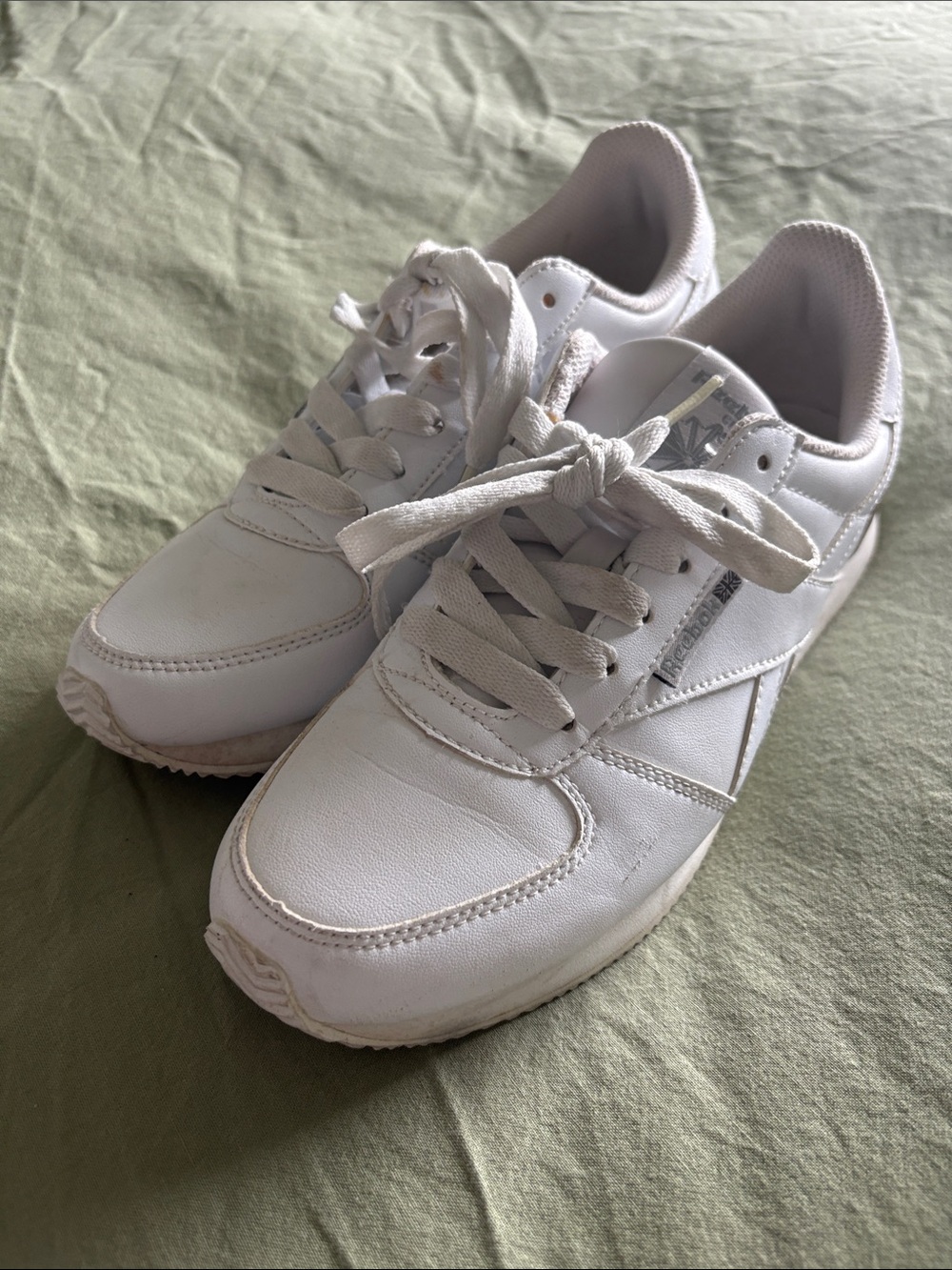 Reebok White Low-Top Leather Sneakers